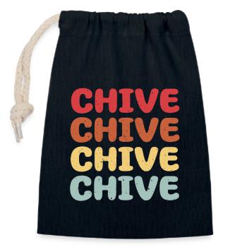 Chives Set Clothing - Closable cotton gift bag (14x20cm) - navy - Front