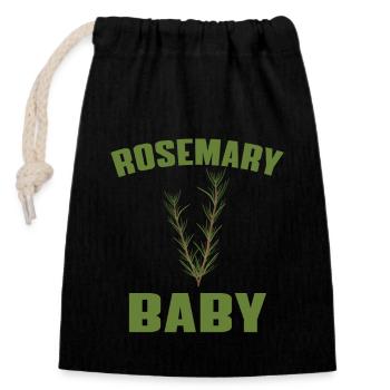 Rosmarin Baby - Verschließbarer Geschenkbeutel aus Baumwolle (14x20cm) - Schwarz - Vorne