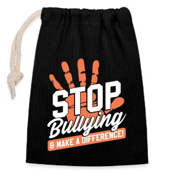 Anti-Bullying Orange Bully Awareness - Closable cotton gift bag (14x20cm) - black - Front