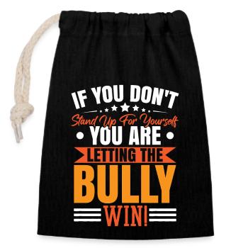 Anti Bullying Kindness National Bully - Closable cotton gift bag (14x20cm) - black - Front