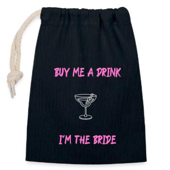 buy the bride a drink - Closable cotton gift bag (14x20cm) - navy - Front