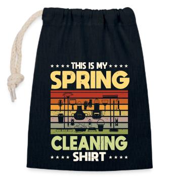 Funny Spring Cleaning Shirt - Closable cotton gift bag (14x20cm) - navy - Front
