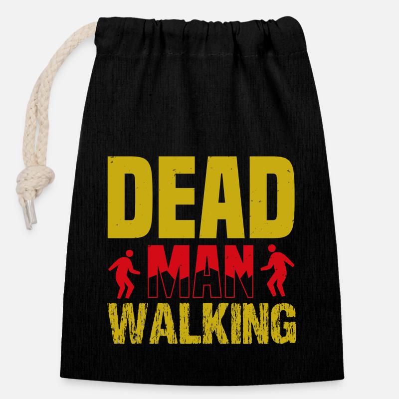 DEAD MAN WALKING - Closable cotton gift bag (14x20cm) - black