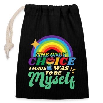 LGBT-Zitat - Verschließbarer Geschenkbeutel aus Baumwolle (14x20cm) - Schwarz - Vorne