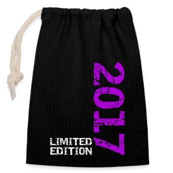 2017 Édition Limitée Anniversaire Cadeau Décoration - Sac cadeau en coton avec cordon (14 x 20 cm) - noir - Devant