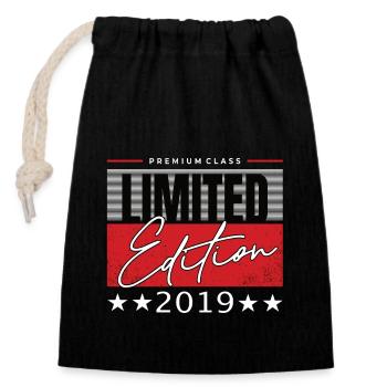 Limited Edition 2019 - Closable cotton gift bag (14x20cm) - black - Front