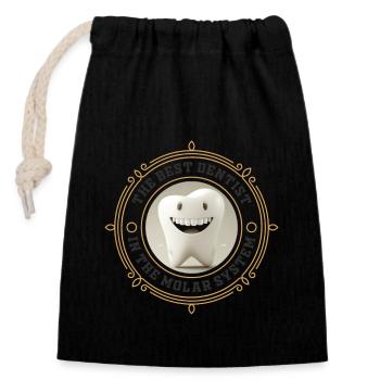 Best dentist in the molar system - bester Zahnarzt - Verschließbarer Geschenkbeutel aus Baumwolle (14x20cm) - Schwarz - Vorne