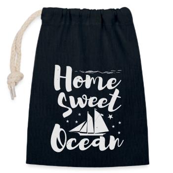 STARTSEITE SWEET OCEAN 2 - Verschließbarer Geschenkbeutel aus Baumwolle (14x20cm) - Navy - Vorne