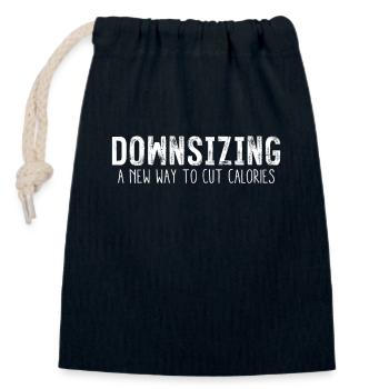 Downsizing Eine neue Art, Kalorien zu reduzieren Humor - Verschließbarer Geschenkbeutel aus Baumwolle (14x20cm) - Navy - Vorne