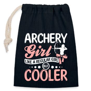 Archery girl like a regular girl but cooler - Closable cotton gift bag (14x20cm) - navy - Front