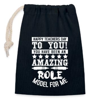 HAPPY TEACHERS DAY TO YOU AMAXING ROLE MODEL FOR M - Closable cotton gift bag (14x20cm) - navy - Front