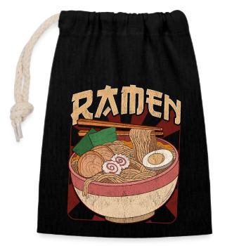 A Japanese Ramen - Closable cotton gift bag (14x20cm) - black - Front