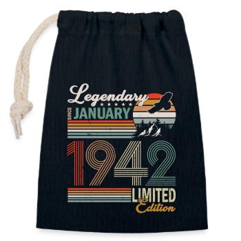 January 1942 - Closable cotton gift bag (14x20cm) - navy - Front