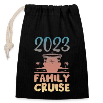 Croisières en famille - Sac cadeau en coton avec cordon (14 x 20 cm) - noir - Devant