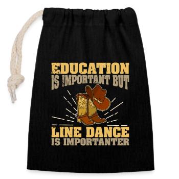 Linedancer Tänzer Spruch Western Sport - Verschließbarer Geschenkbeutel aus Baumwolle (14x20cm) - Schwarz - Vorne