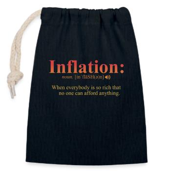 Inflation Définition Drôle Sarcastique Blague Cool - Sac cadeau en coton avec cordon (14 x 20 cm) - bleu marine - Devant