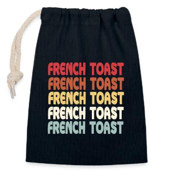 French Toast Schriftzug - Verschließbarer Geschenkbeutel aus Baumwolle (14x20cm) - Navy - Vorne