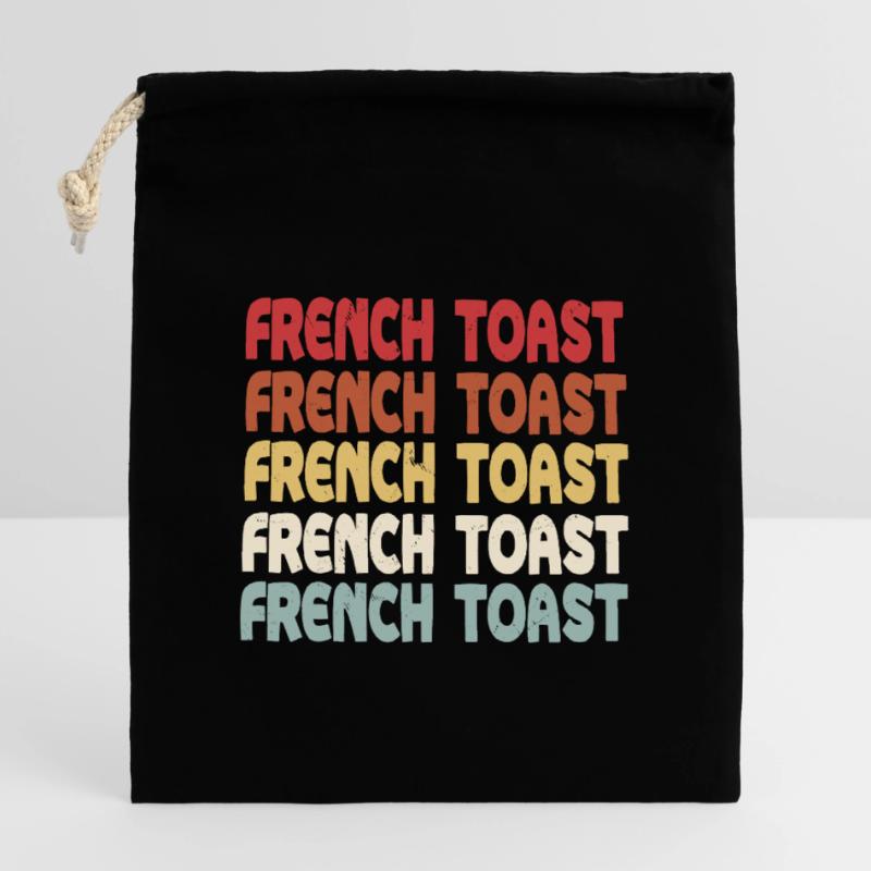 Lettrage du pain doré Sac cadeau en coton avec cordon (14 x 20 cm)
