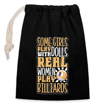 Pool Billiards Cue Sports Professional Pool Player - Closable cotton gift bag (14x20cm) - black - Front