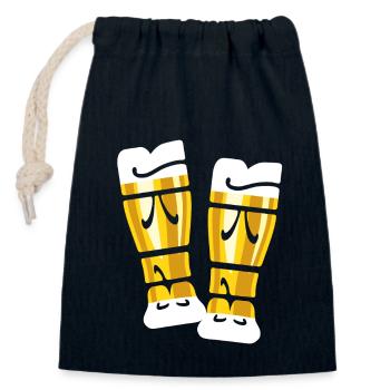 Thirst - drink beer - wheat beer - toast - Closable cotton gift bag (14x20cm) - navy - Front