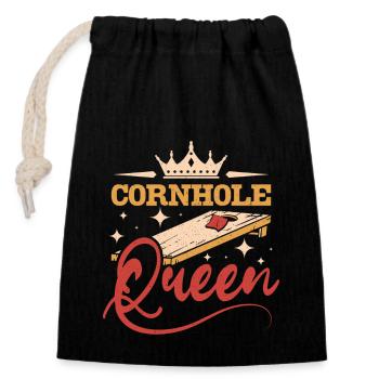 Women Girl Cornhole Queen - Verschließbarer Geschenkbeutel aus Baumwolle (14x20cm) - Schwarz - Vorne