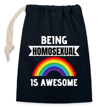 Drapeau arc-en-ciel Cadeau du mois de la fierté gaie LGBTQ - Sac cadeau en coton avec cordon (14 x 20 cm) - bleu marine - Devant