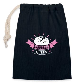 Sourdough Queen Funny sourdough bread baking for - Closable cotton gift bag (14x20cm) - navy - Front