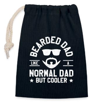 Bärtiger Papa Wie ein normaler Papa aber cooler - Verschließbarer Geschenkbeutel aus Baumwolle (14x20cm) - Navy - Vorne