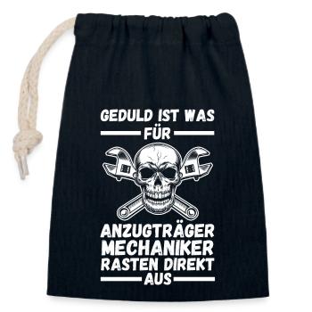 KFZ Mechaniker Automechaniker Auto Schrauber - Verschließbarer Geschenkbeutel aus Baumwolle (14x20cm) - Navy - Vorne