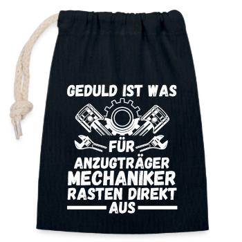 KFZ Mechaniker Automechaniker Auto Schrauber - Verschließbarer Geschenkbeutel aus Baumwolle (14x20cm) - Navy - Vorne