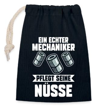 KFZ Mechaniker Automechaniker Auto Schrauber - Verschließbarer Geschenkbeutel aus Baumwolle (14x20cm) - Navy - Vorne