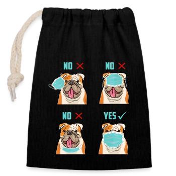 English Bull - Closable cotton gift bag (14x20cm) - black - Front