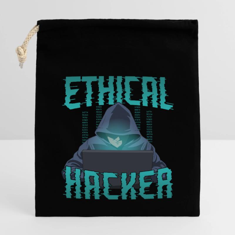 Ethical Hacker Funny Cyber Security IT Computer Closable cotton gift bag (14x20cm)
