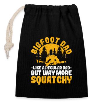 Bigfoot Dad Like A Regular Daddy But Way More - Verschließbarer Geschenkbeutel aus Baumwolle (14x20cm) - Schwarz - Vorne