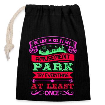 PARC D’ATTRACTIONS ESSAYEZ TOUT AU MOINS UNE FOIS - Sac cadeau en coton avec cordon (14 x 20 cm) - noir - Devant