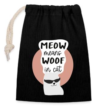 Chat cool - Sac cadeau en coton avec cordon (14 x 20 cm) - noir - Devant