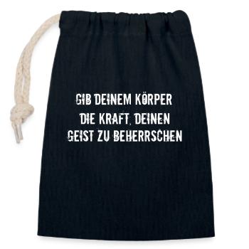 Pilates - Gib deinem Körper die Kraft, deinen - Verschließbarer Geschenkbeutel aus Baumwolle (14x20cm) - Navy - Vorne