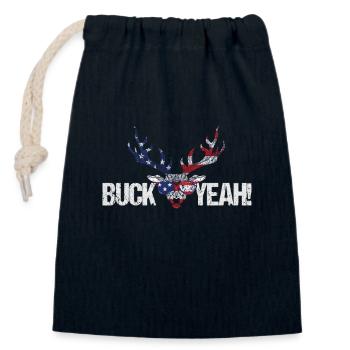Buck oui Cerf drôle 4 juillet lunettes t-shirt jeune - Sac cadeau en coton avec cordon (14 x 20 cm) - bleu marine - Devant