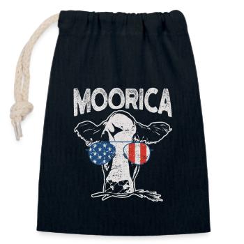 Kuh 4. Juli Moorica Merica Patriotische Kühe USA - Verschließbarer Geschenkbeutel aus Baumwolle (14x20cm) - Navy - Vorne