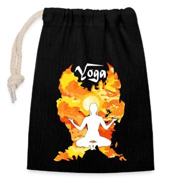 Fire and flame for yoga - Closable cotton gift bag (14x20cm) - black - Front