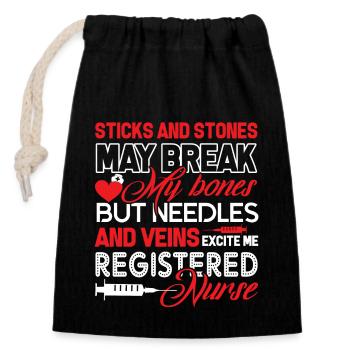 Registered Nurse Registered Nurse Excite Me - Closable cotton gift bag (14x20cm) - black - Front