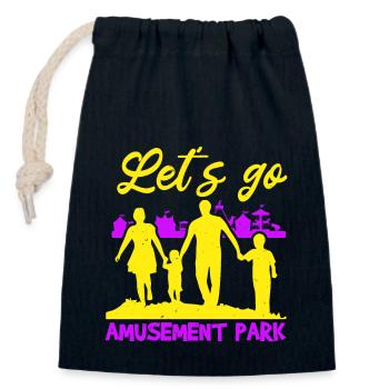 LET'S GO VERGNÜGUNGSPARK - Verschließbarer Geschenkbeutel aus Baumwolle (14x20cm) - Navy - Vorne