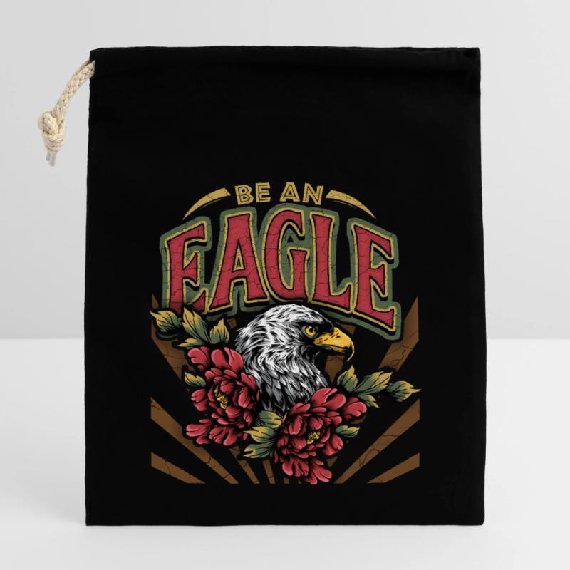 Vintage Eagle, Eagle Eagle, Saying, Be-An-Eagle Closable cotton gift bag (14x20cm)