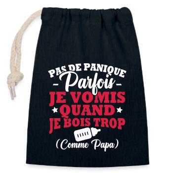 Parfois je vomis quand je bois trop comme papa - Sac cadeau en coton avec cordon (14 x 20 cm) - bleu marine - Devant