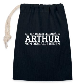 Arthur Lustiger Spruch Geburtstag Vorname - Verschließbarer Geschenkbeutel aus Baumwolle (14x20cm) - Navy - Vorne