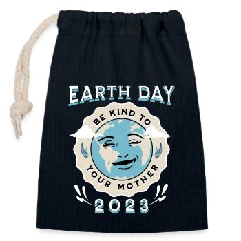 Earth Day 2023 Be Kind To Your Mother Gift - Closable cotton gift bag (14x20cm) - navy - Front