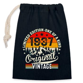 Édition limitée 1937 - Sac cadeau en coton avec cordon (14 x 20 cm) - bleu marine - Devant