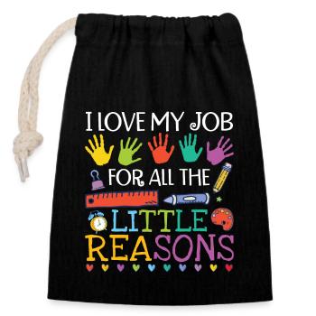 Educator Daycare Teacher Teaching - Closable cotton gift bag (14x20cm) - black - Front
