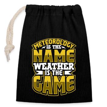 Drôle de météorologie météorologue amant météo - Sac cadeau en coton avec cordon (14 x 20 cm) - noir - Devant