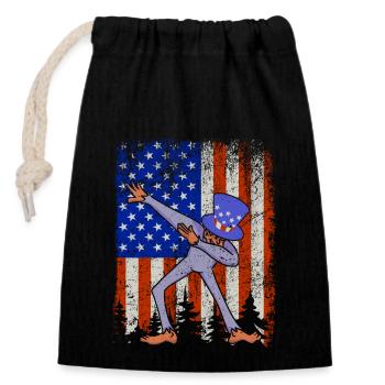 Dabbing Bigfoot 4. Juli Sasquatch amerikanische - Verschließbarer Geschenkbeutel aus Baumwolle (14x20cm) - Schwarz - Vorne